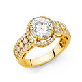 14K Yellow Gold CZ Engagement Ring
