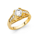 14K Yellow Gold CZ Engagement Ring