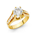14K Yellow Gold CZ Engagement Ring