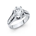 14K White Gold CZ Engagement Ring
