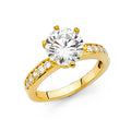 14K Yellow Gold CZ Engagement Ring