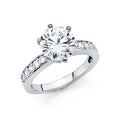 14K White Gold CZ Engagement Ring