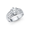 14K White Gold CZ Engagement Ring