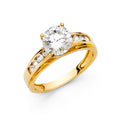 14K Yellow Gold CZ Engagement Ring
