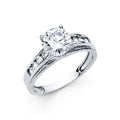 14K White Gold CZ Engagement Ring