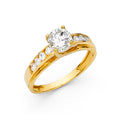 14K Yellow Gold CZ Engagement Ring