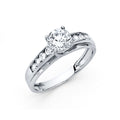14K White Gold CZ Engagement Ring