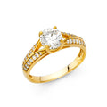 14K Yellow Gold CZ Engagement Ring
