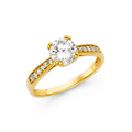 14K Yellow Gold CZ Engagement Ring