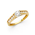 14K Yellow Gold CZ Engagement Ring