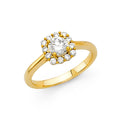 14K Yellow Gold CZ Engagement Ring