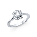 14K White Gold CZ Engagement Ring