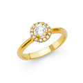 14K Yellow Gold CZ Engagement Ring
