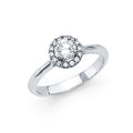 14K White Gold CZ Engagement Ring
