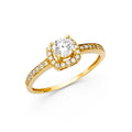14K Yellow Gold CZ Engagement Ring