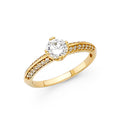 14K Yellow Gold CZ Engagement Ring