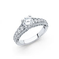14K White Gold CZ Engagement Ring