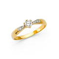 14K Yellow Gold CZ Engagement Ring
