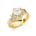 14K Yellow Gold CZ Engagement Ring