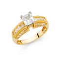14K Yellow Gold CZ Engagement Ring