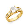 14K Yellow Gold CZ Engagement Ring