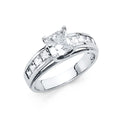 14K White Gold CZ Engagement Ring