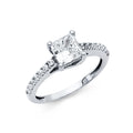 14K White Gold CZ Engagement Ring