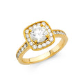 14K Yellow Gold CZ Engagement Ring