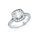 14K White Gold CZ Engagement Ring