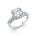 14K White Gold CZ Engagement Ring