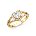 14K Yellow Gold CZ Engagement Ring