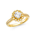 14K Yellow Gold CZ Engagement Ring