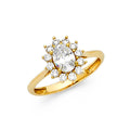 14K Yellow Gold CZ Engagement Ring