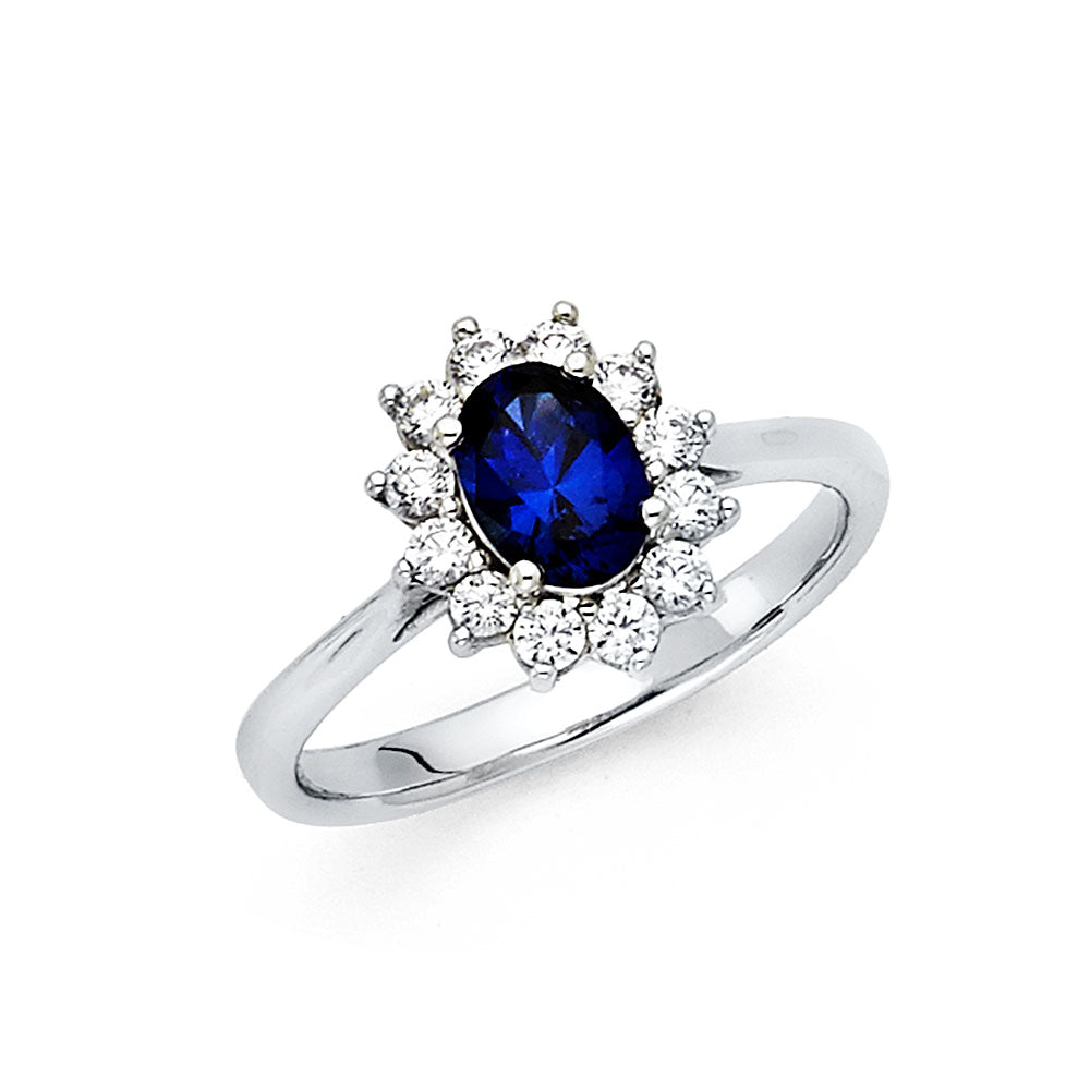 14K White Gold CZ Engagement Ring