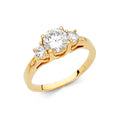 14K Yellow Gold CZ Engagement Ring