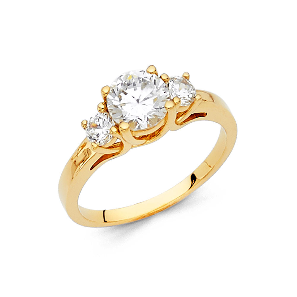 14K Yellow Gold CZ Engagement Ring
