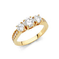 14K Yellow Gold CZ Engagement Ring