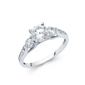 14K White Gold CZ Engagement Ring