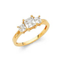 14K Yellow Gold CZ Princess Engagement Ring