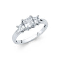 14K White Gold CZ Princess Engagement Ring