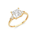 14K Yellow Gold CZ Princess Engagement Ring