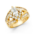 14K Yellow Gold CZ Engagement Ring