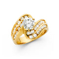 14K Yellow Gold CZ Engagement Ring