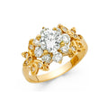 14K Yellow Gold CZ Engagement Ring