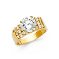 14K Yellow Gold CZ Engagement Ring