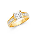 14K Yellow Gold CZ Engagement Ring
