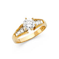 14K Yellow Gold CZ Engagement Ring