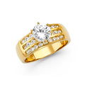 14K Yellow Gold CZ Engagement Ring