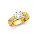 14K Yellow Gold CZ Engagement Ring