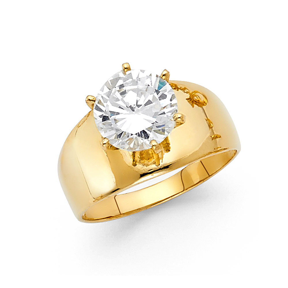 14K Yellow Gold CZ Engagement Ring